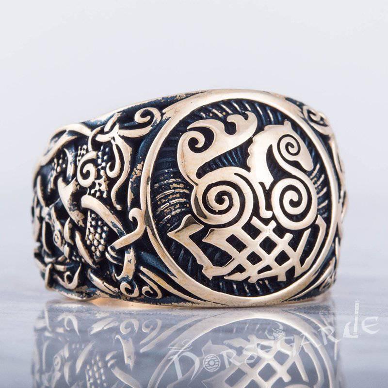 Handcrafted Sleipnir Mammen Style Ring - Bronze - Norsegarde
