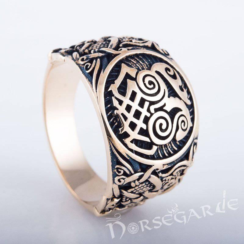 Handcrafted Sleipnir Mammen Style Ring - Bronze - Norsegarde