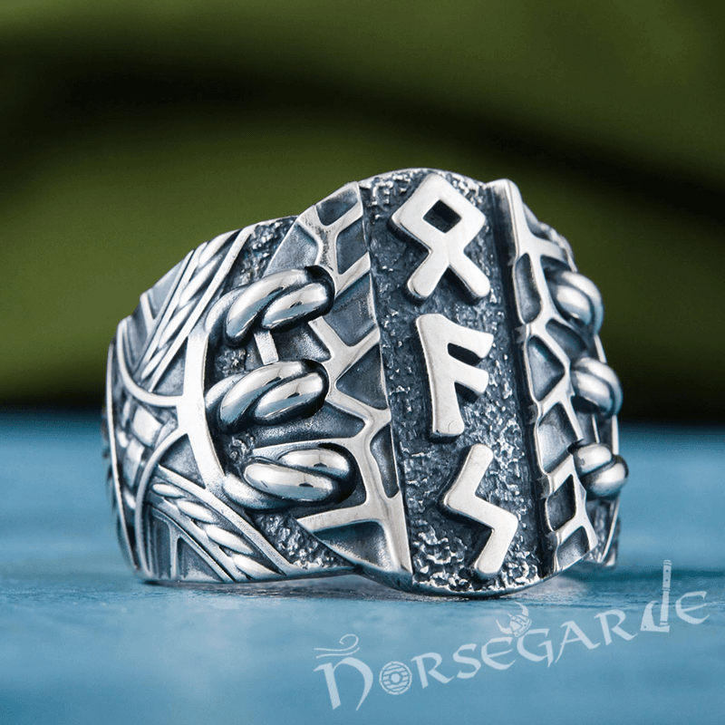 Handcrafted Stoic Runes Ring - Sterling Silver - Norsegarde