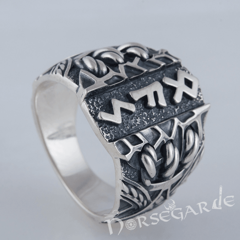 Handcrafted Stoic Runes Ring - Sterling Silver - Norsegarde