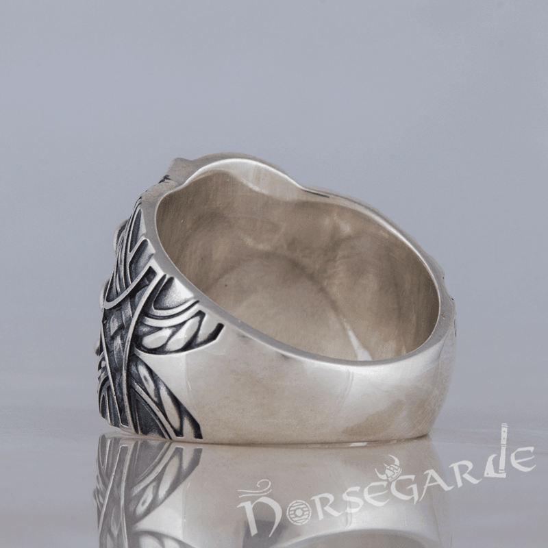 Handcrafted Stoic Runes Ring - Sterling Silver - Norsegarde