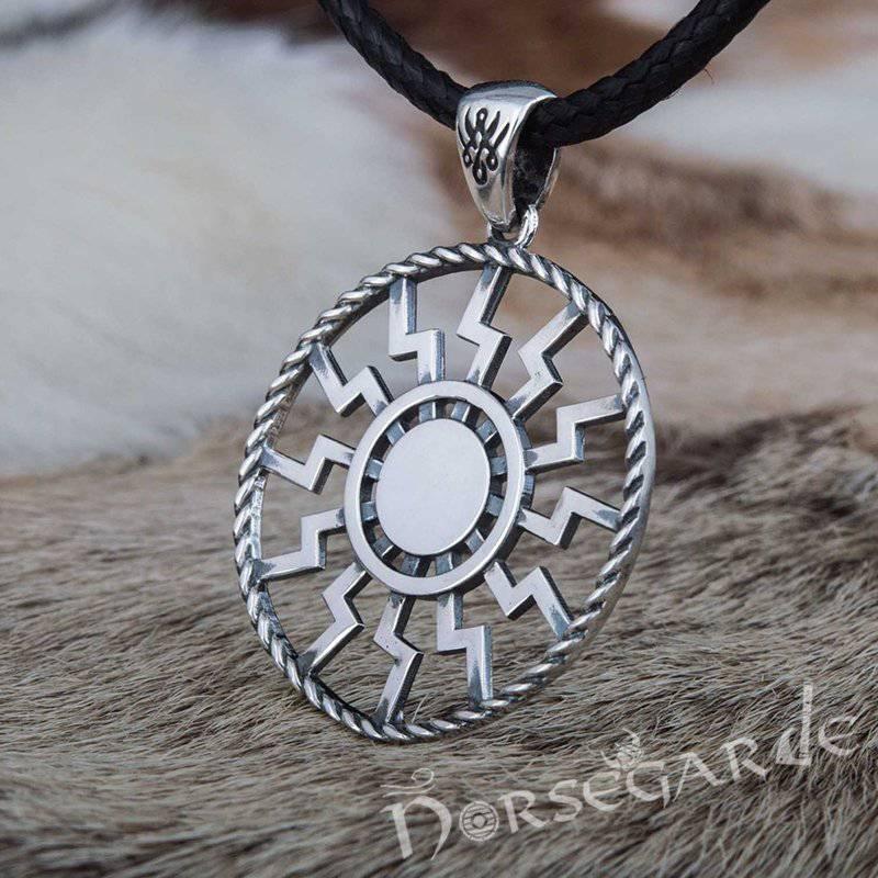 Handcrafted Sunwheel Pendant - Sterling Silver - Norsegarde