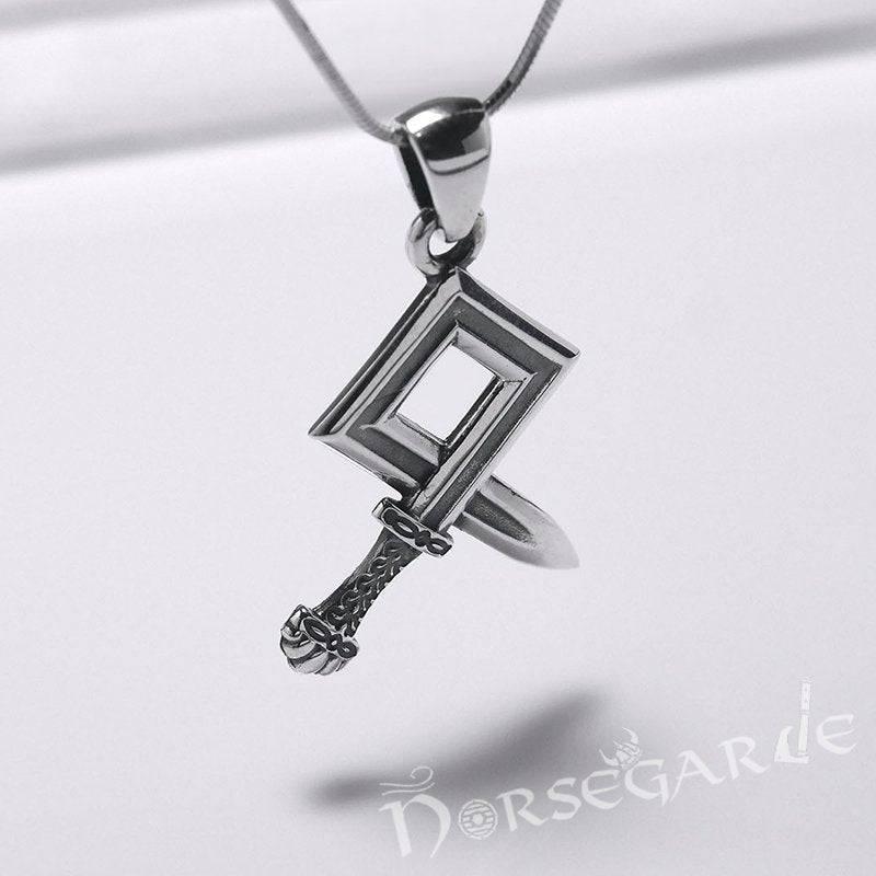 Handcrafted Sword Othala Pendant - Sterling Silver - Norsegarde