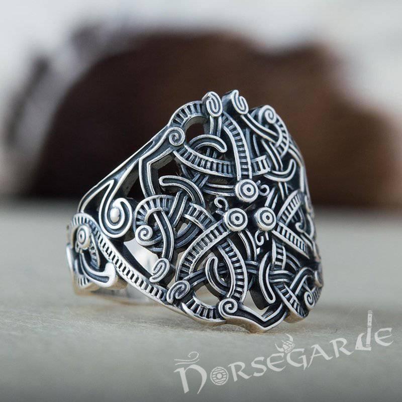 Handcrafted Urnes Art Ring - Sterling Silver - Norsegarde
