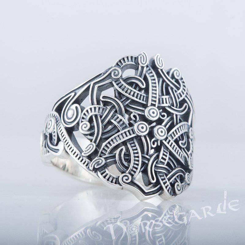 Handcrafted Urnes Art Ring - Sterling Silver - Norsegarde
