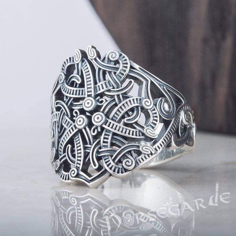 Handcrafted Urnes Art Ring - Sterling Silver - Norsegarde