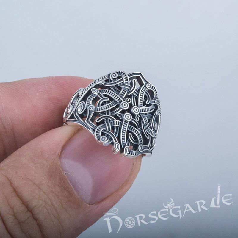 Handcrafted Urnes Art Ring - Sterling Silver - Norsegarde