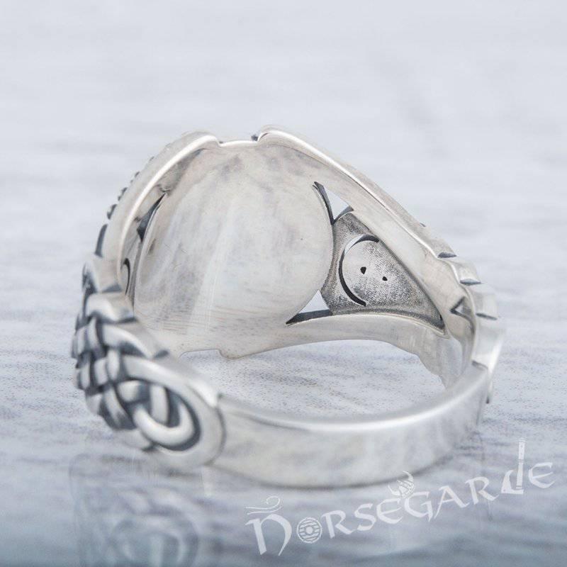 Handcrafted Valknut Braid Ornament Ring - Sterling Silver - Norsegarde
