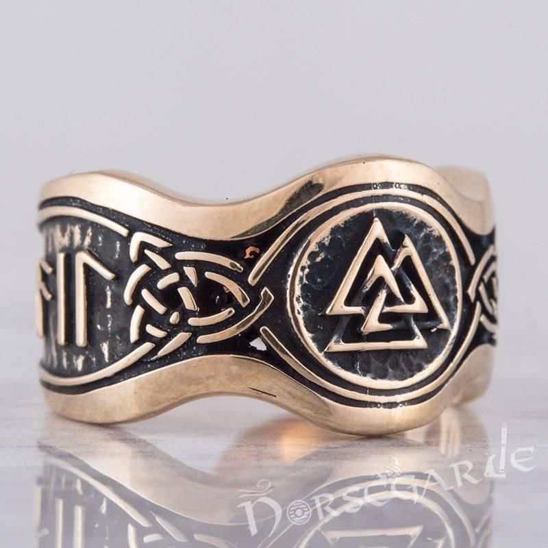 Handcrafted Valknut Ornamental Runic Band - Bronze - Norsegarde