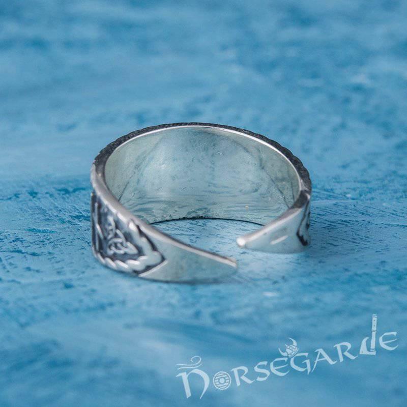Handcrafted Valknut Runic Band - Sterling Silver - Norsegarde