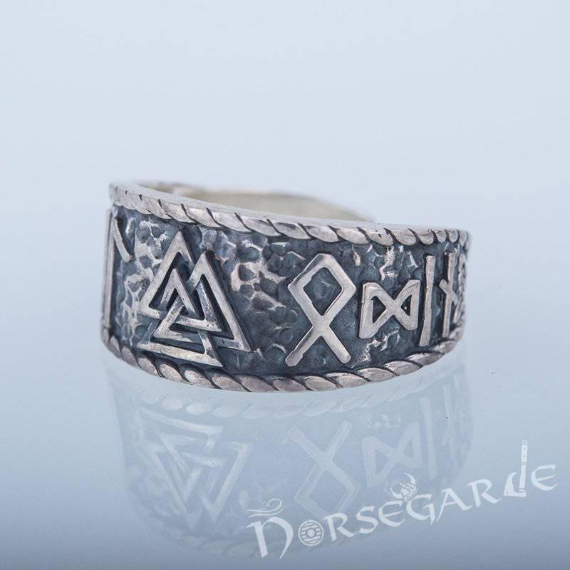Handcrafted Valknut Runic Band - Sterling Silver - Norsegarde