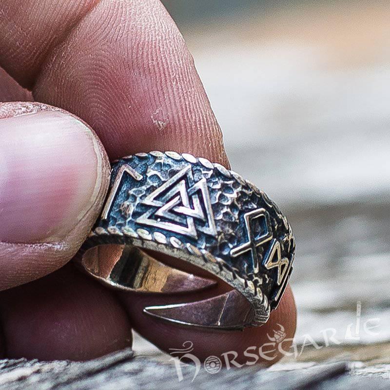 Handcrafted Valknut Runic Band - Sterling Silver - Norsegarde