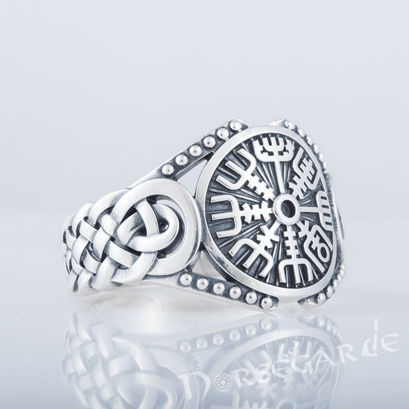 Handcrafted Vegvisir Braid Ornament Ring - Sterling Silver - Norsegarde
