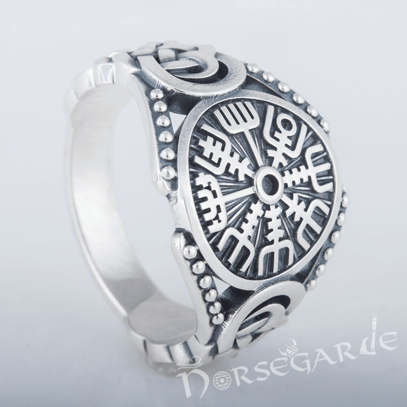 Handcrafted Vegvisir Braid Ornament Ring - Sterling Silver - Norsegarde