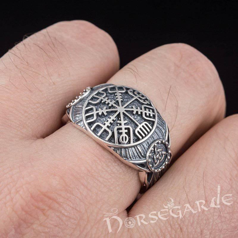 Handcrafted Vegvisir Druid Signet Ring - Sterling Silver - Norsegarde