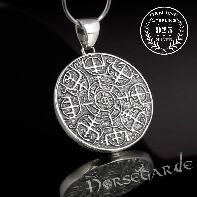 Handcrafted Vegvisir Rune Amulet - Sterling Silver - Norsegarde