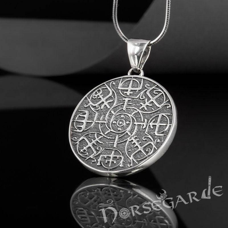 Handcrafted Vegvisir Rune Amulet - Sterling Silver - Norsegarde