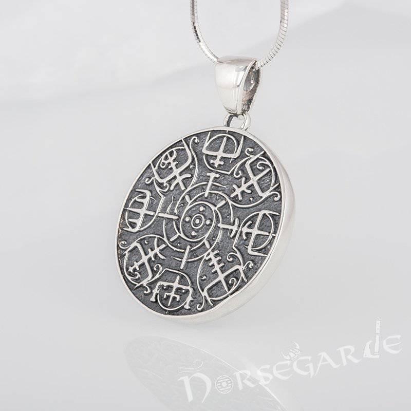 Handcrafted Vegvisir Rune Amulet - Sterling Silver - Norsegarde