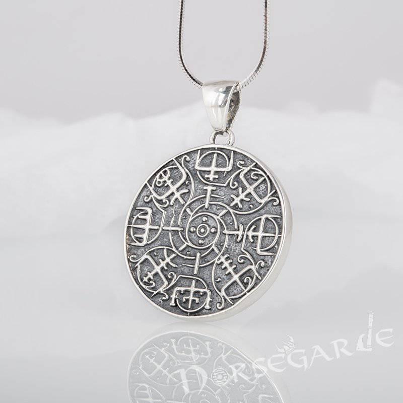 Handcrafted Vegvisir Rune Amulet - Sterling Silver - Norsegarde