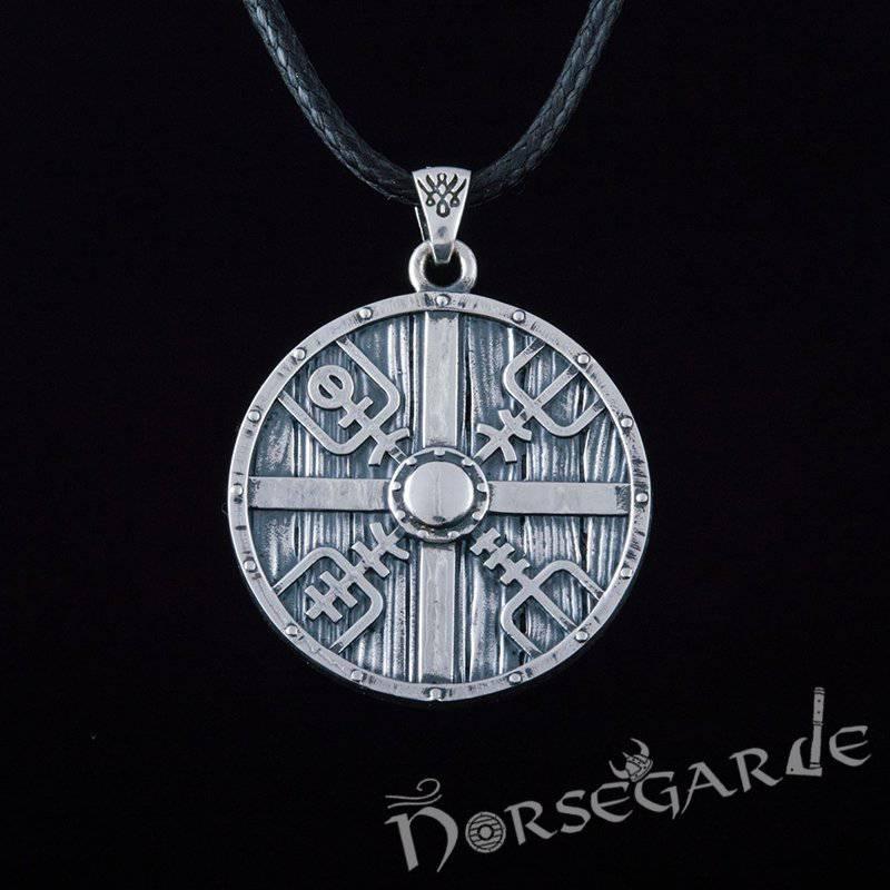 Handcrafted Vegvisir Shield Pendant - Sterling Silver - Norsegarde