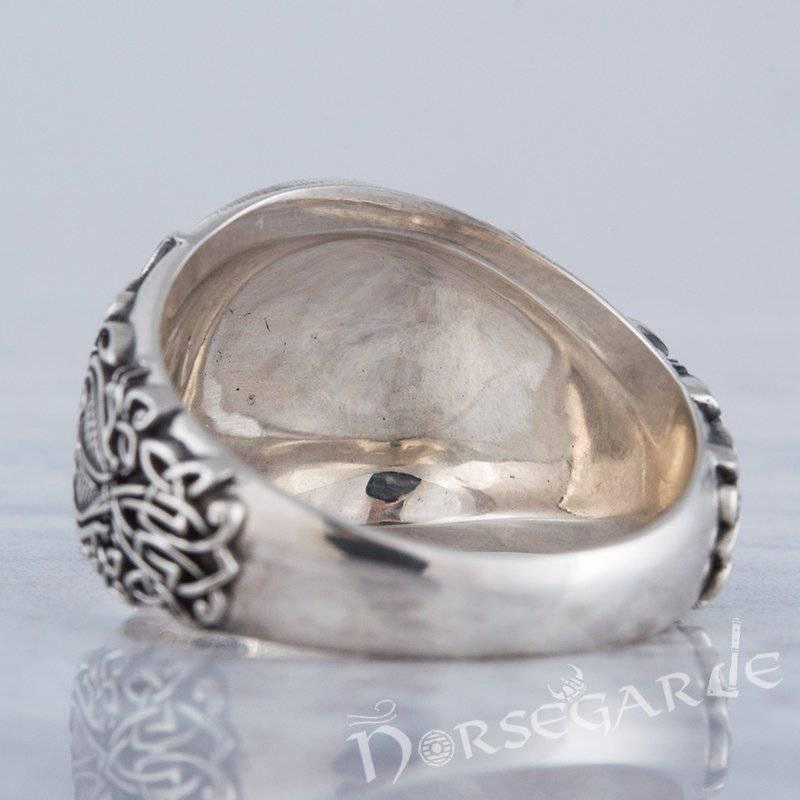 Handcrafted Vegvisir Viking Ornament Ring - Sterling Silver - Norsegarde