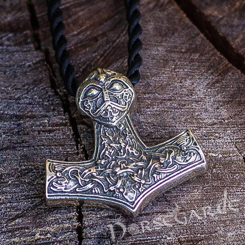 Handcrafted Viking Art Ornamental Mjölnir - Sterling Silver - Norsegarde