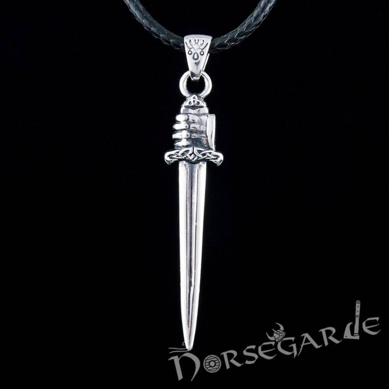 Handcrafted Viking Hand and Sword Pendant - Sterling Silver - Norsegarde