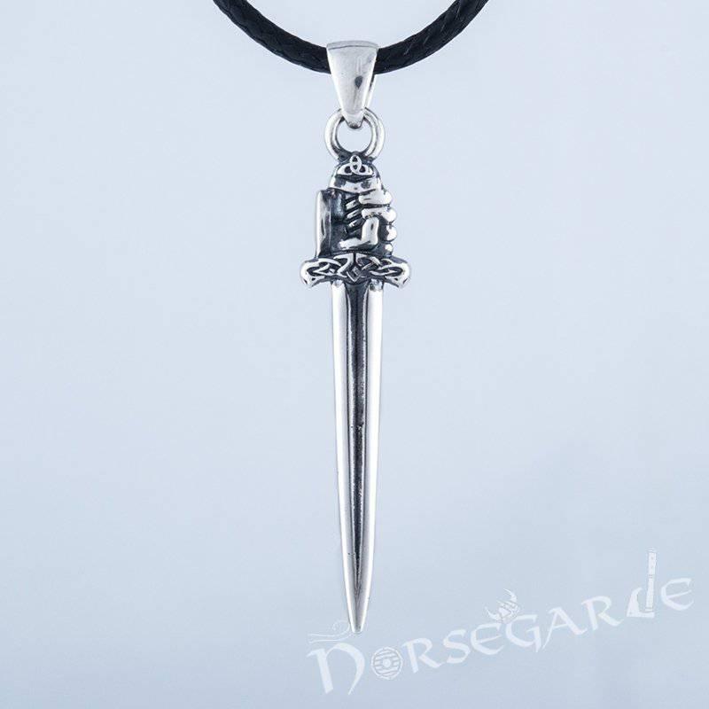 Handcrafted Viking Hand and Sword Pendant - Sterling Silver - Norsegarde