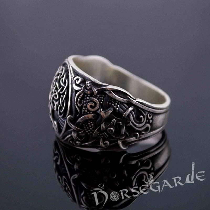 Handcrafted Yggdrasil Mammen Style Ring - Sterling Silver - Norsegarde