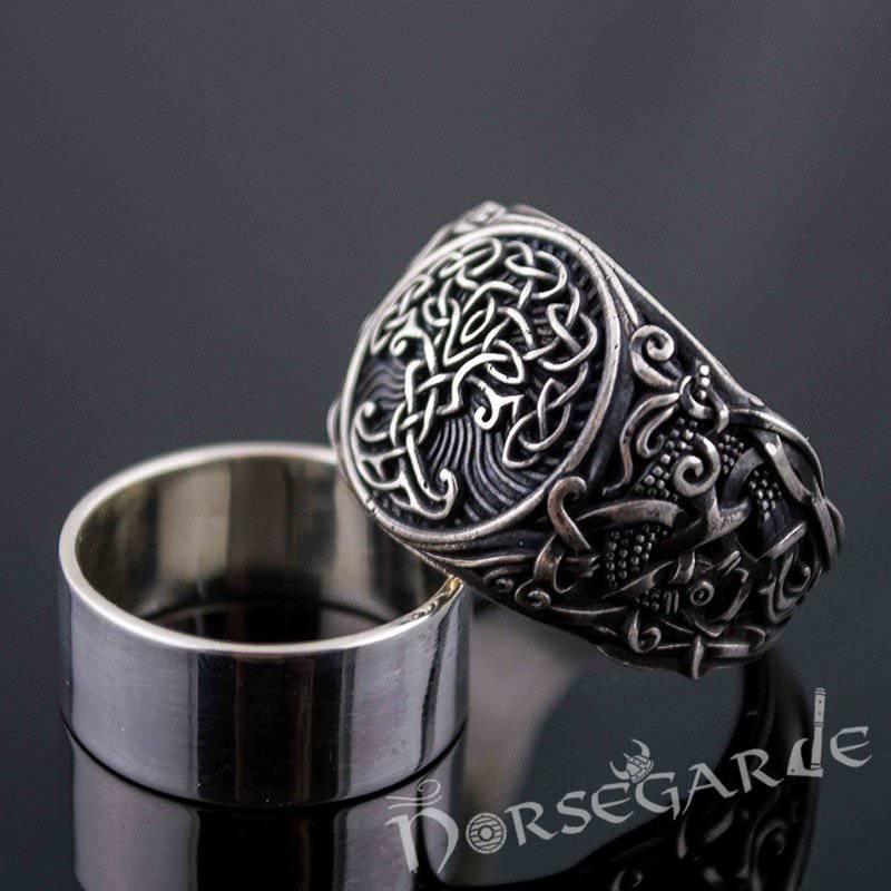 Handcrafted Yggdrasil Mammen Style Ring - Sterling Silver - Norsegarde