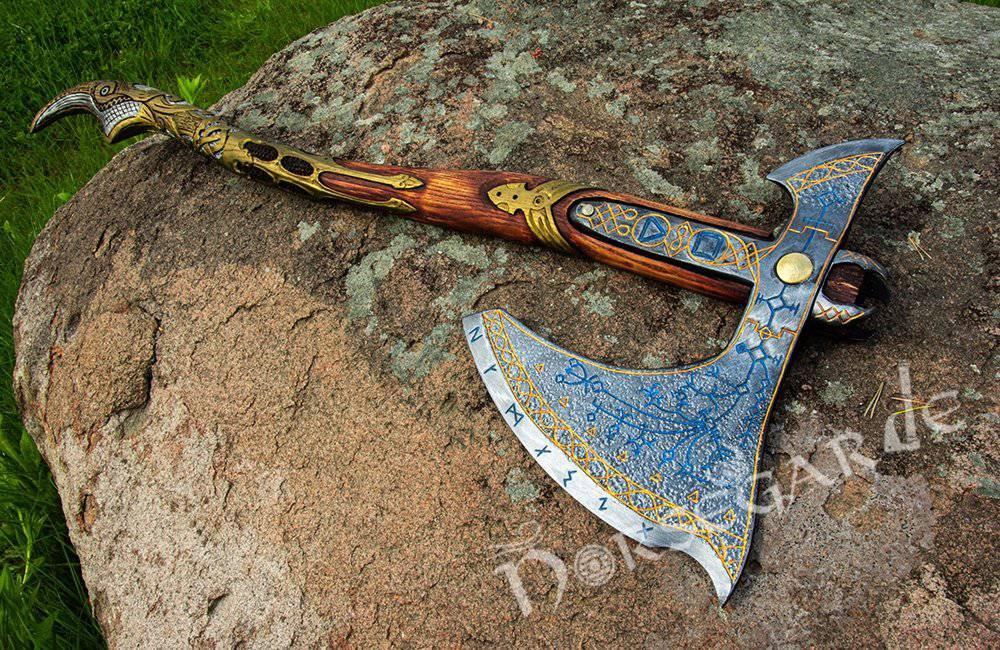 Handforged Leviathan Spiked Replica Axe - Gold - Norsegarde