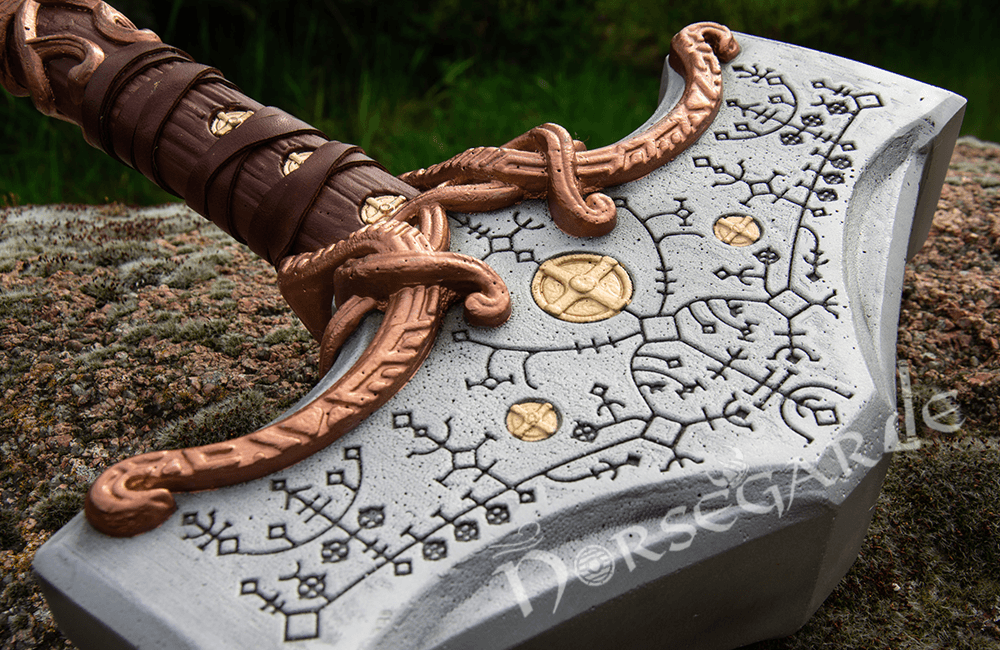 Handforged Ragnarok Mjolnir Replica - Bronze Trim - Norsegarde