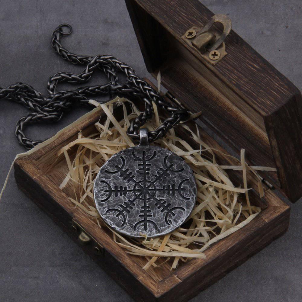 Helm of Awe and Vegvisir Double Pendant - Norsegarde
