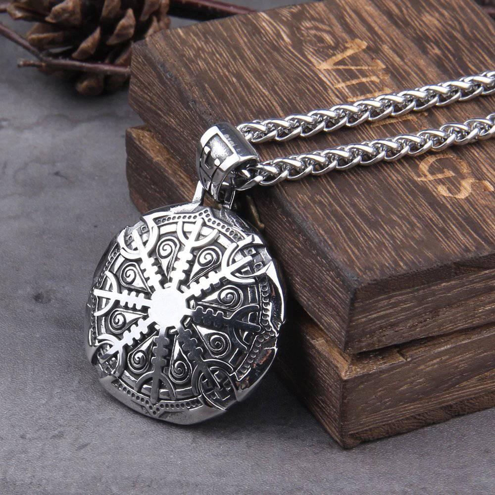 Helm of Awe Rune Pendant - Stainless Steel - Norsegarde