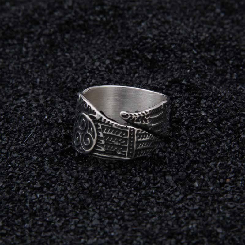 Hugin and Munin Raven Ring - Sterling Silver - Norsegarde