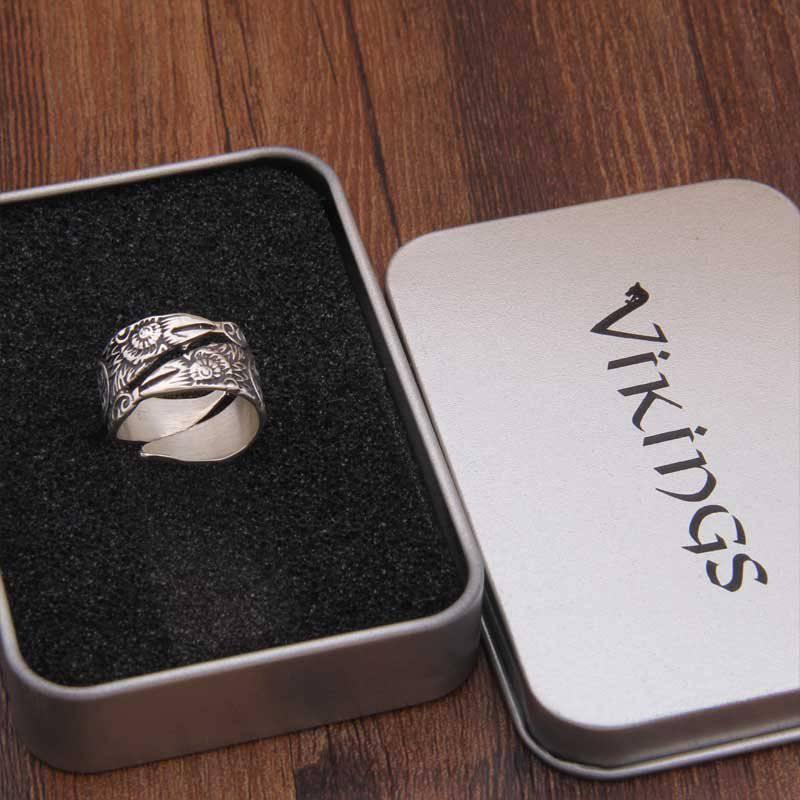 Hugin and Munin Raven Ring - Sterling Silver - Norsegarde