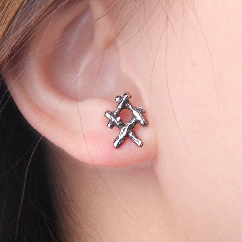 Norse Rune Stud Earrings - Stainless Steel - Norsegarde