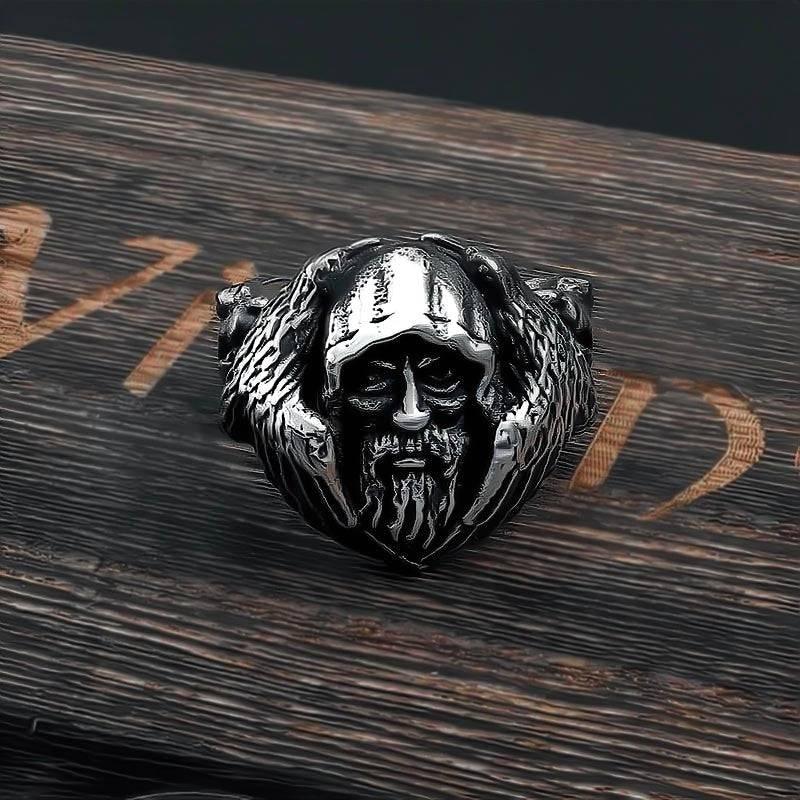 Odin and Ravens Ring - Stainless Steel - Norsegarde