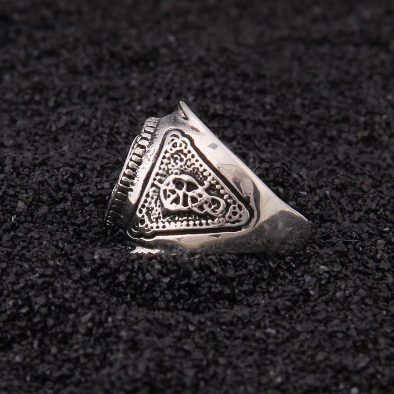 Odin's Rune Valknut Signet Ring - Sterling Silver - Norsegarde