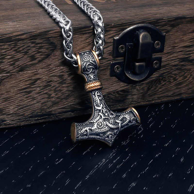 Mannen Viking Ketting, Roestvrij Staal Vintage Yggdrasil Wereldboom Amulet Hanger Gevlochten Leer Raven Head Touw Ketting Biker Sieraden, met Valknut Rune Gift Bag,Dragon chain,23inch Mannen Viking Ketting, Roestvrij Staal Vintage Yggdrasil Wereldboom Amulet Hanger Gevlochten Leer Raven Head Touw Ketting Biker Sieraden, met Valknut Rune Gift Bag,Dragon chain,23inch