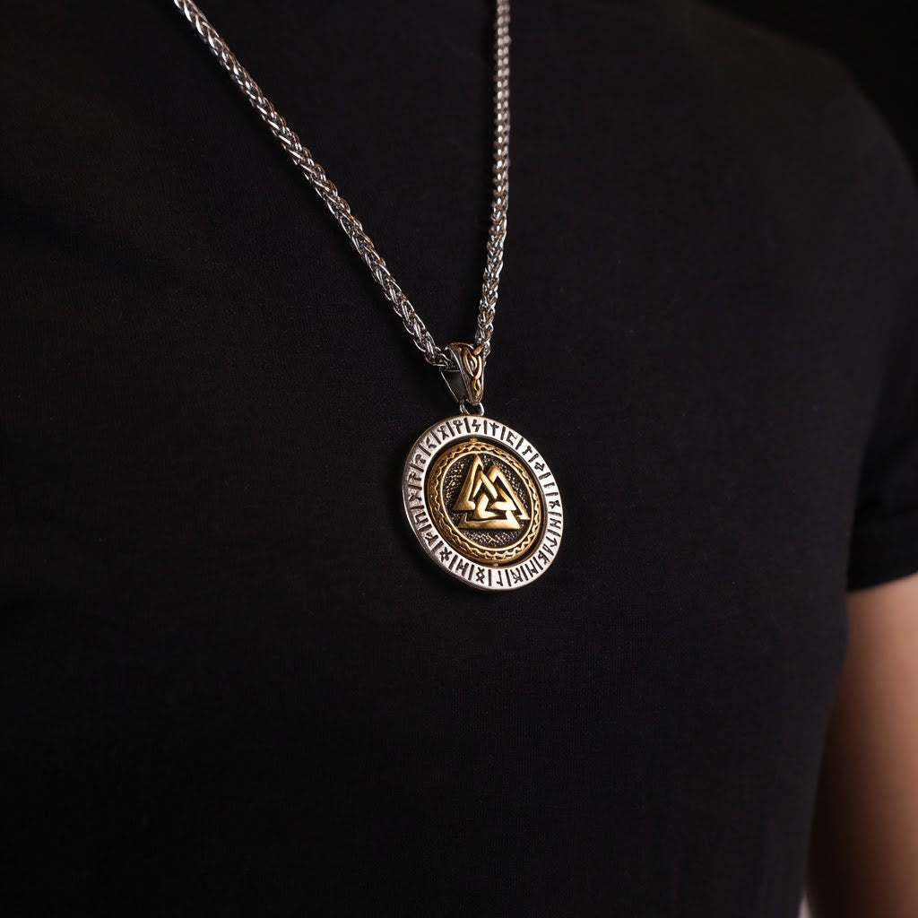 Odin's Wisdom Rotating Medallion - Stainless Steel