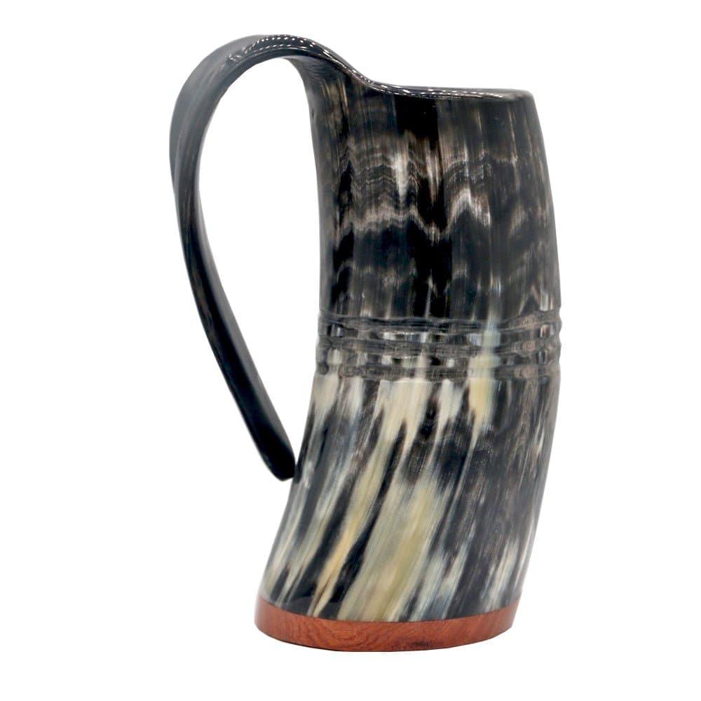 Redwood Base Drinking Horn Mug with Stripes - Norsegarde
