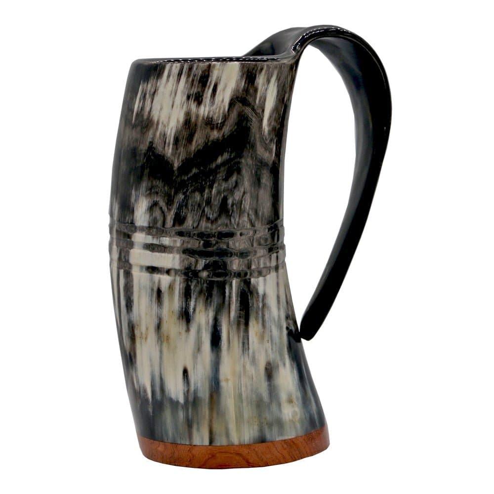 Redwood Base Drinking Horn Mug with Stripes - Norsegarde