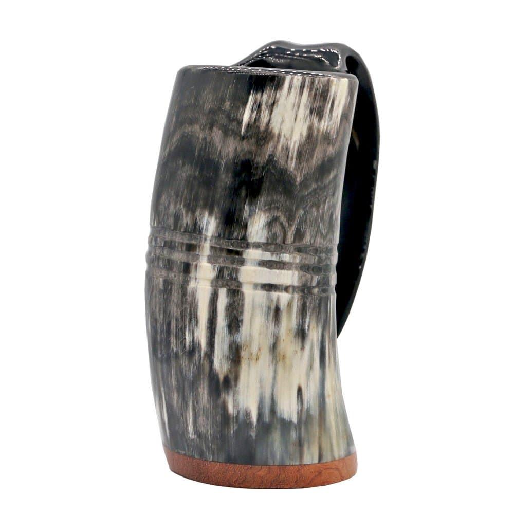Redwood Base Drinking Horn Mug with Stripes - Norsegarde