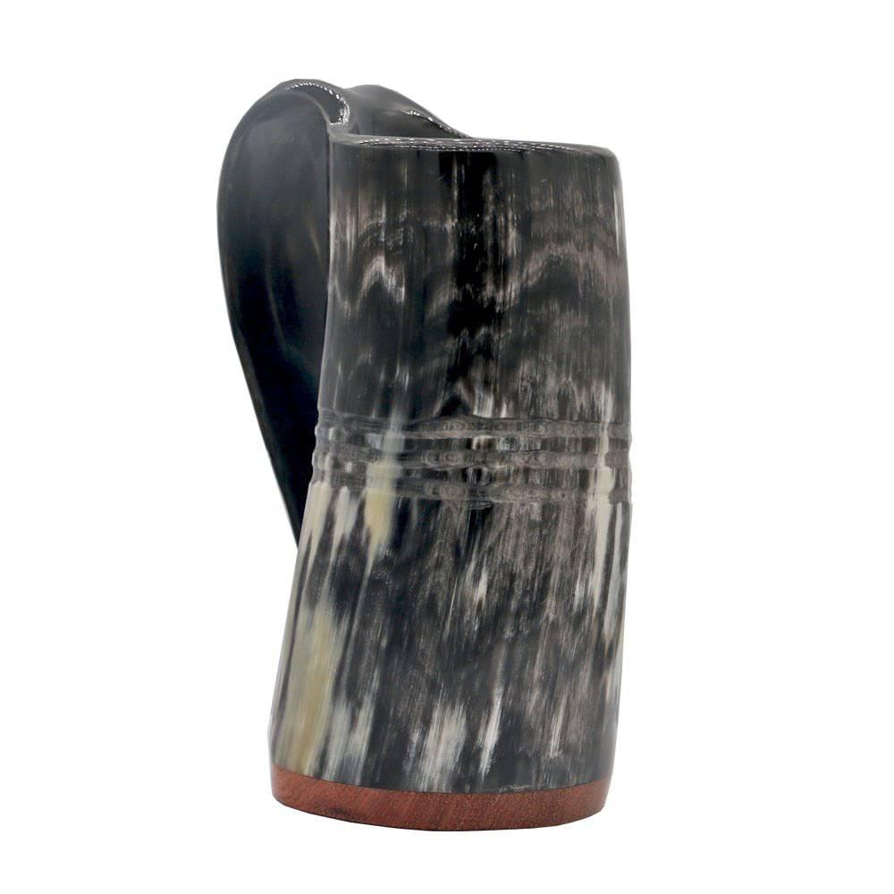 Redwood Base Drinking Horn Mug with Stripes - Norsegarde