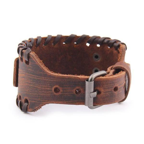 Runic Valknut Leather Wrap Bracelet - Norsegarde