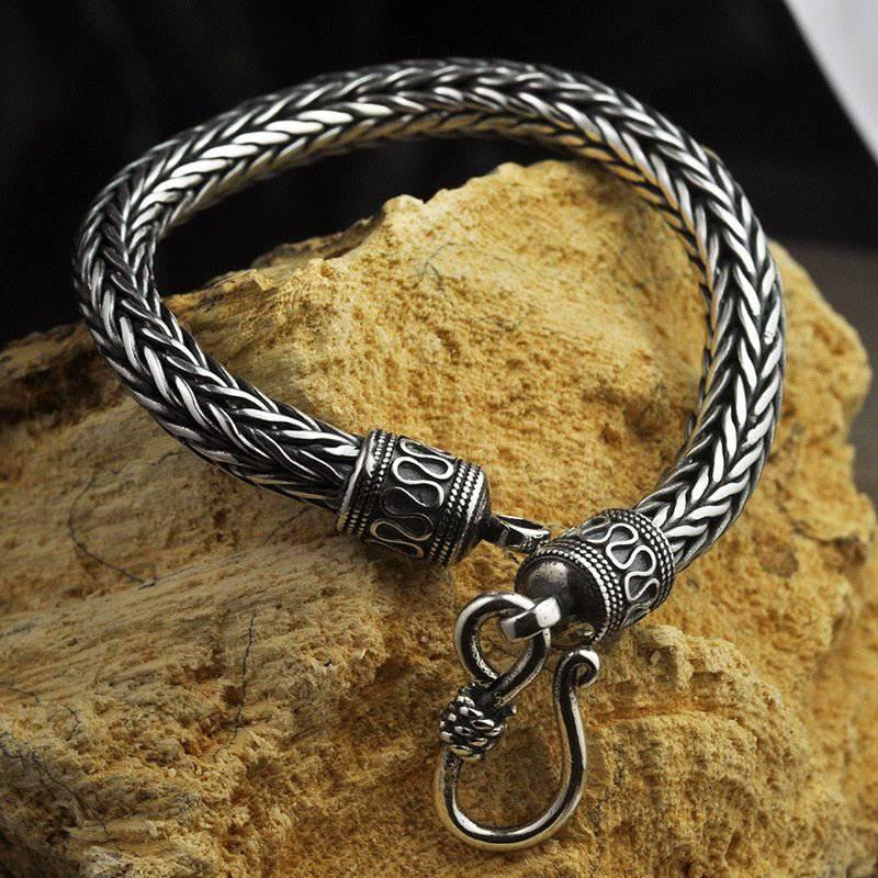 Scaled Ornamental Chain Bracelet - Sterling Silver - Norsegarde