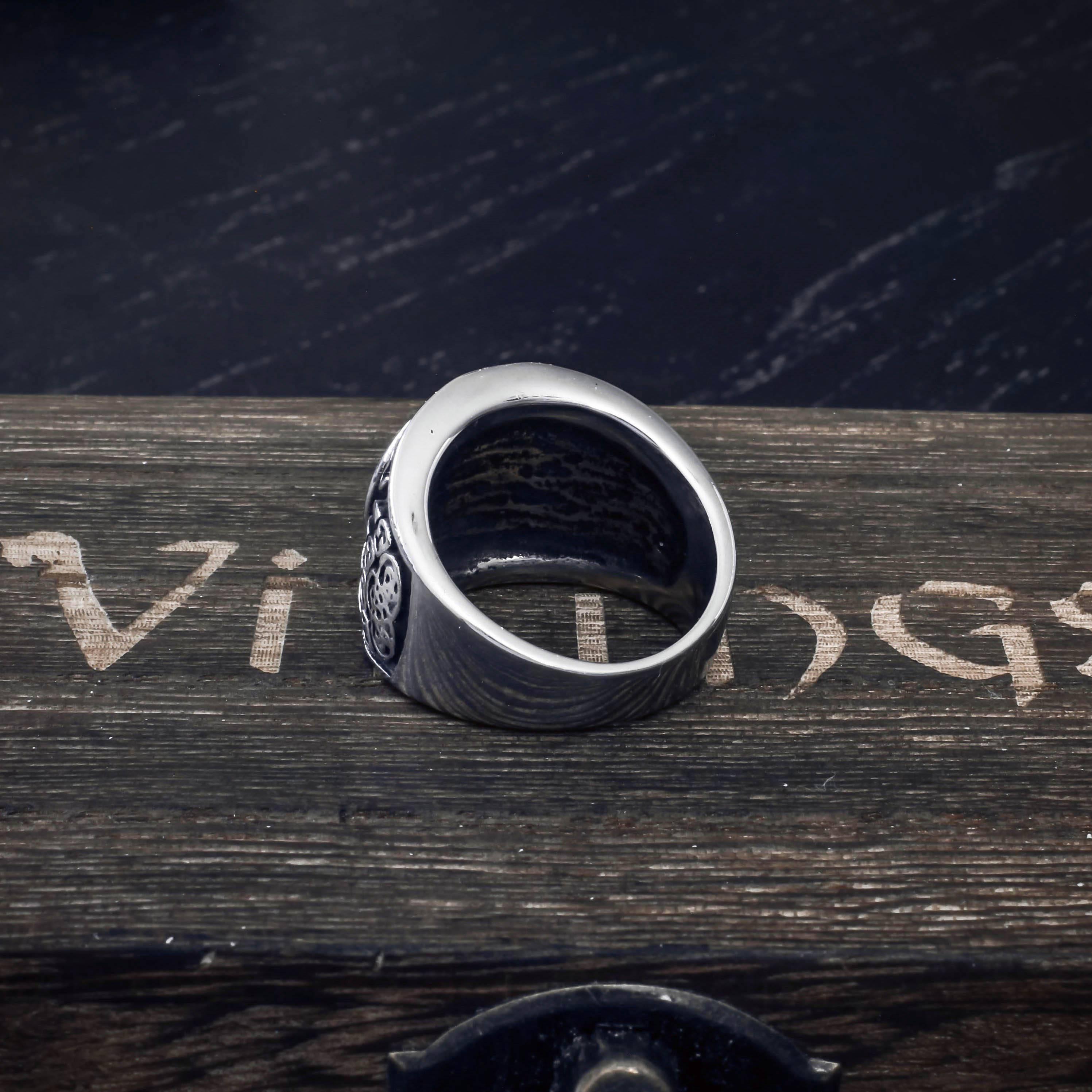 Sign of Veles Signet Ring - Stainless Steel - Norsegarde