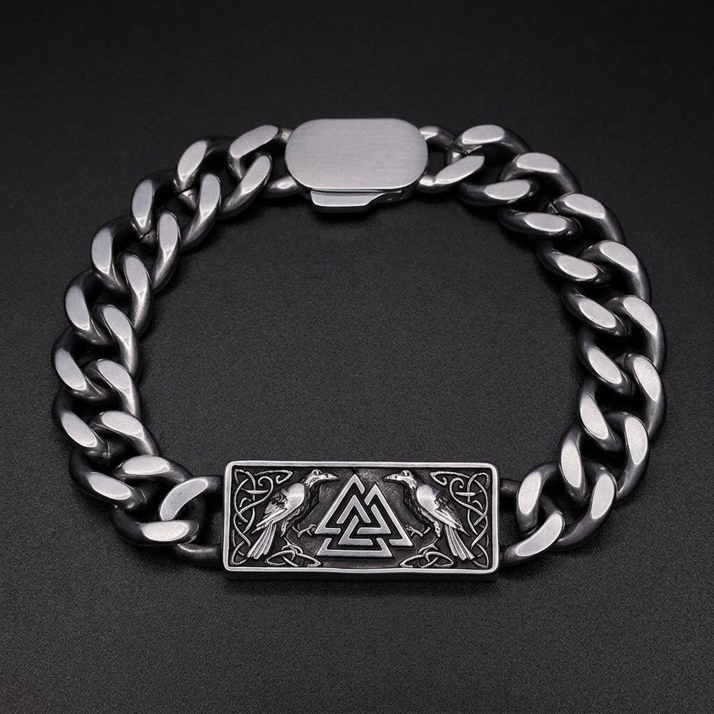 Ravens of Valhalla Heavy Chain Bracelet - Stainless Steel