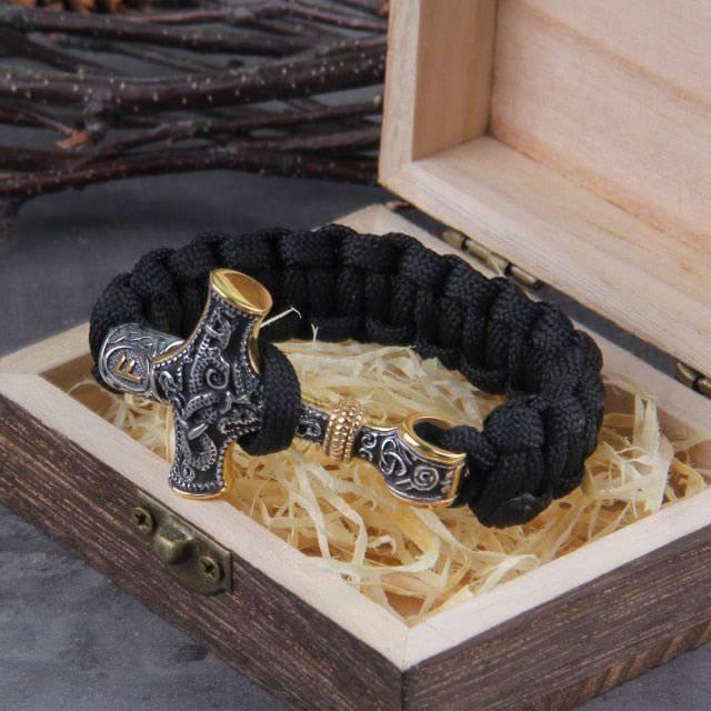 Thor's Hammer Ornamental Bracelet - Stainless Steel - Norsegarde